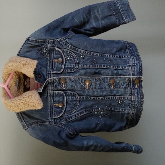 🎉HP🎉Super Warm Gap Girl's Sherpa Lined Denim Jacket - Picture 1 of 5